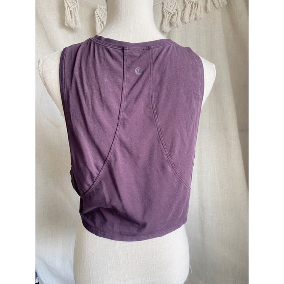 Lululemon Purple Crop Open Side Tank Top Size 6 - Picture 3 of 4